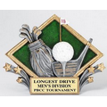 Resin Diamond Plate Stand or Hang Sculpture Award (Golf)